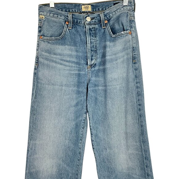 Citizens of Humanity Flavie Denim Trousers Light Blue Wash Size 25 Wide Leg - Picture 2 of 11